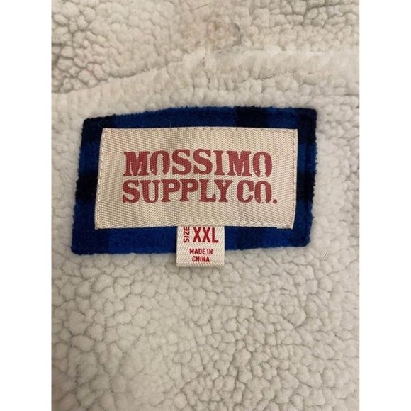 Mossimo Supply Co Cobalt Blue Black Plaid Hunter Hoodie Jacket Mens XXL - Picture 4 of 4